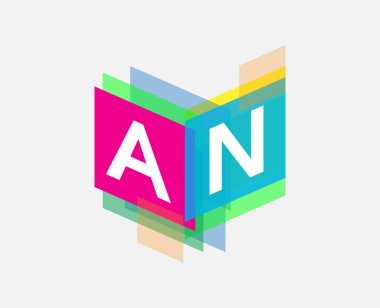 Renkli geometrik şekilli A harfi logosu, yaratıcı endüstri, web, iş ve şirket için harf kombinasyonu tasarımı.