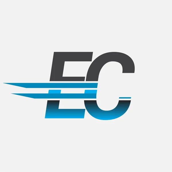最初标志Ec公司名称黑白 现代标志设计 — 图库矢量图片