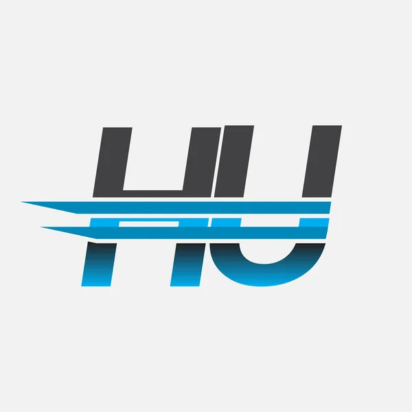 Hu公司最初的标志名称为黑白 现代的标志设计 — 图库矢量图片