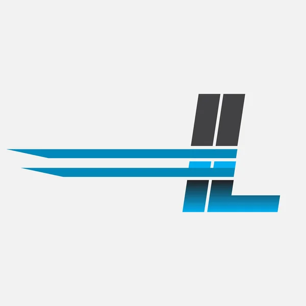 最初的标识Il公司名称涂黑蓝色 简约现代标志设计 — 图库矢量图片