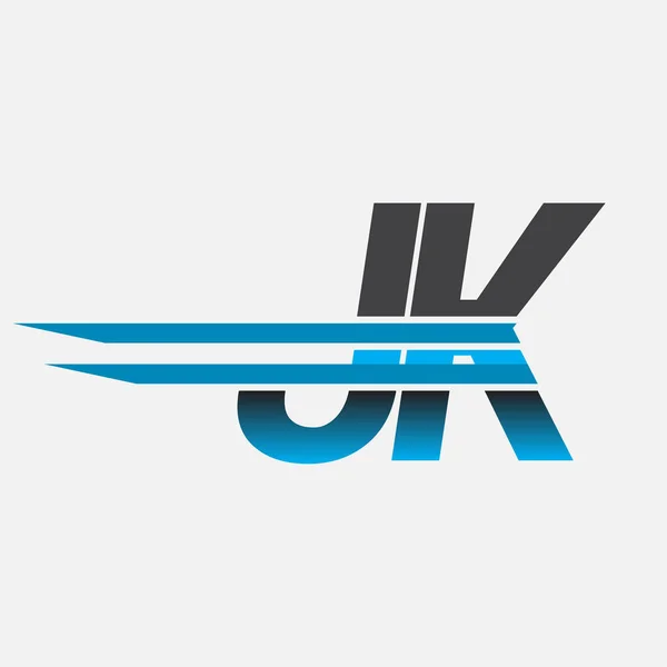 Logo Şirketi Adı Siyah Mavi Basit Modern Logo Tasarımı — Stok Vektör