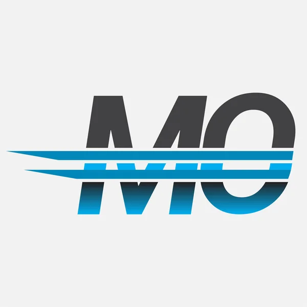 Początkowe Logo Nazwa Firmy Kolorowe Czarno Niebieskie Proste Nowoczesne Logo — Wektor stockowy