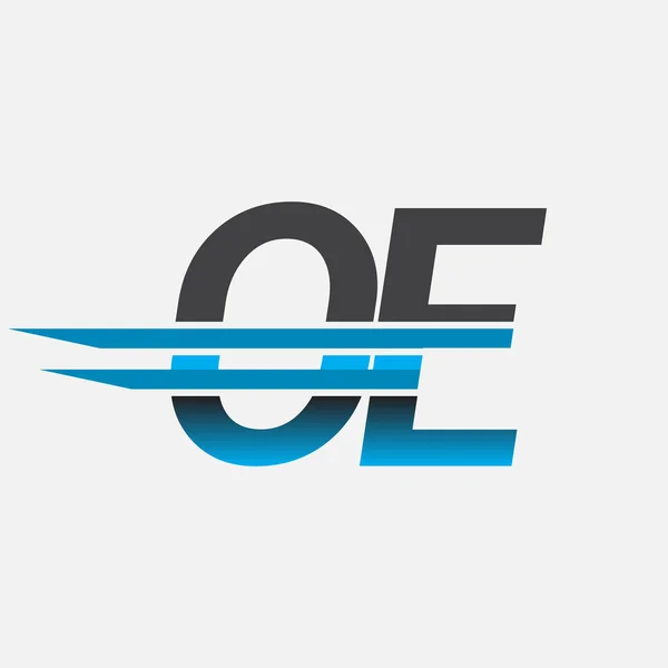 Logotipo Inicial Nome Empresa Colorido Preto Azul Design Logotipo Simples —  Vetores de Stock
