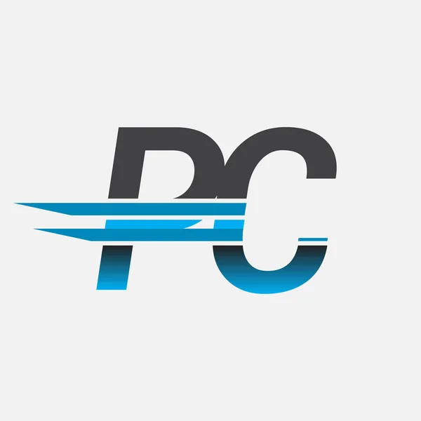 Initiële Logo Bedrijfsnaam Gekleurd Zwart Blauw Simple Modern Logo Design — Stockvector