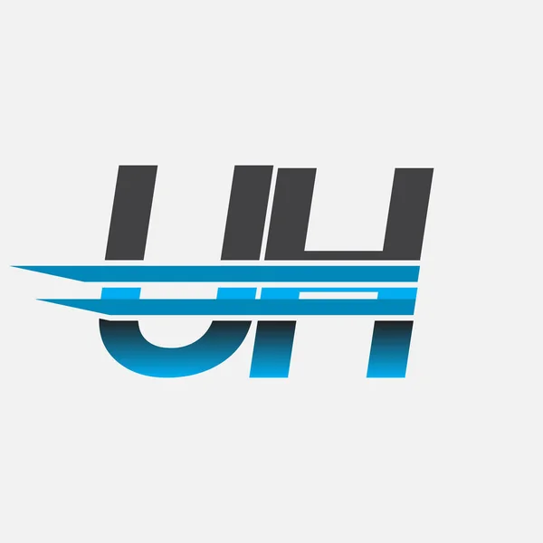 Logo Şirket Adı Siyah Mavi Basit Modern Logo Tasarımı — Stok Vektör