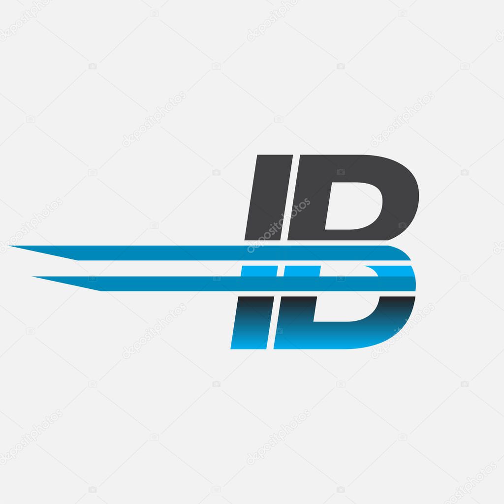 Initial logo IB company name colored black and blue, Simple and Modern Logo Design.