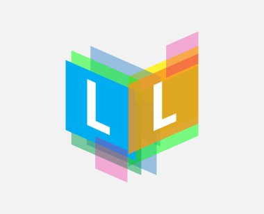 Renkli geometrik şekilli II harf logosu, yaratıcı endüstri, web, iş ve şirket için harf kombinasyonu tasarımı.