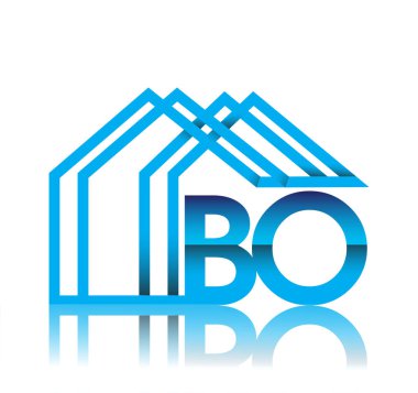 ilk logo BO ev simgesi, iş logosu ve emlak geliştiricisi.