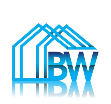 ilk logo BW ev simgesi, iş logosu ve emlak geliştiricisi.