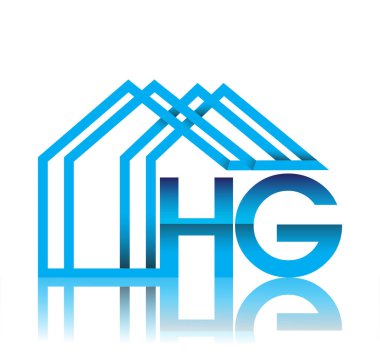 ilk logo HG ev simgesi, iş logosu ve emlak geliştiricisi.