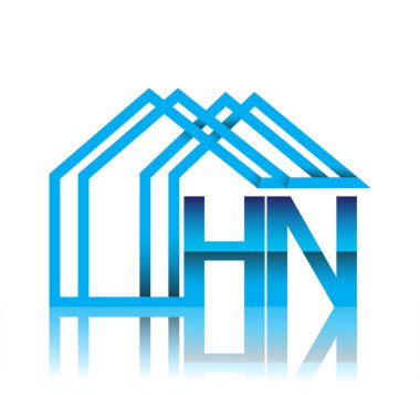 ilk logo HN ev simgesi, iş logosu ve emlak geliştiricisi.