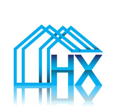 ilk logo HX ev simgesi, iş logosu ve emlak geliştiricisi.