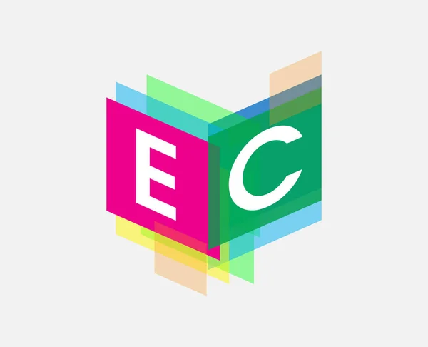 Renkli Geometrik Şekilli Logosu Yaratıcı Endüstri Web Şirket Için Harf — Stok Vektör