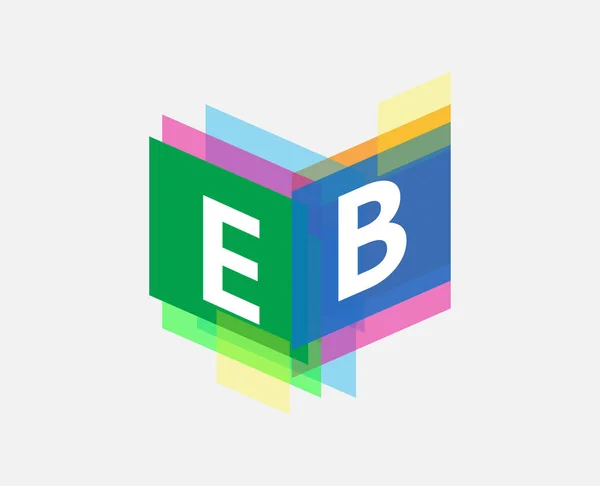 Lettre Logo Avec Forme Géométrique Colorée Conception Logo Combinaison Lettre — Image vectorielle