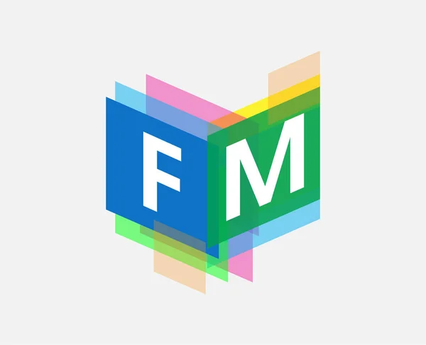 Brev Logotyp Med Färgglad Geometrisk Form Bokstavskombination Logotyp Design För — Stock vektor