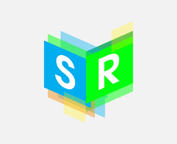 Logotipo Letra Con Forma Geométrica Colorida Diseño Del Logotipo Combinación — Vector de stock