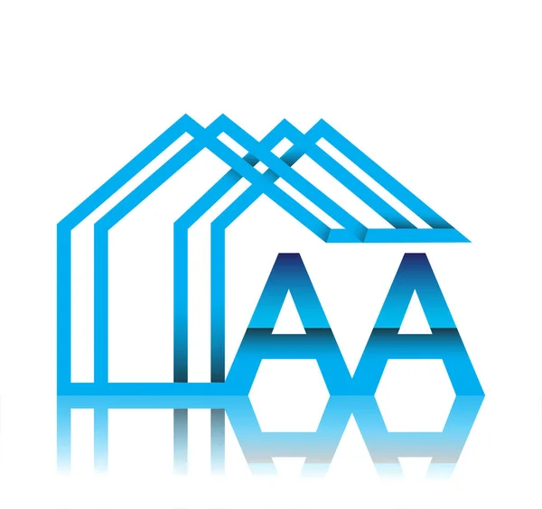 Logotipo Inicial Con Icono Casa Logotipo Del Negocio Promotor Inmobiliario — Vector de stock