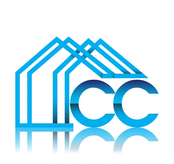 Logo Inicial Con Icono Casa Logotipo Del Negocio Promotor Inmobiliario — Vector de stock