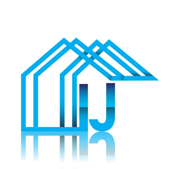Logo Iniziale Con Icona Della Casa Logo Aziendale Sviluppatore Immobiliare — Vettoriale Stock
