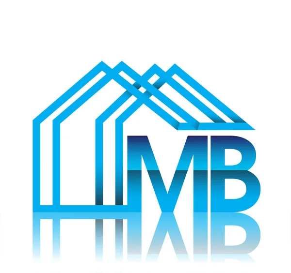 带有房屋图标 商业标识和地产开发商的Mb初始标识 — 图库矢量图片