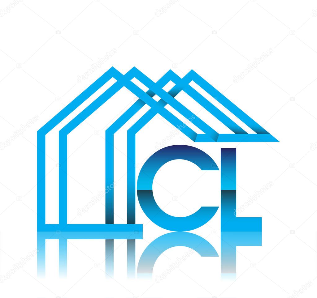 Initial logo CL with house icon, business logo and property developer.