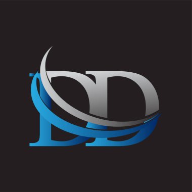 İlk harf DD logotype şirketi adı mavi ve gri renkli. iş ve şirket kimliği için vektör logosu.