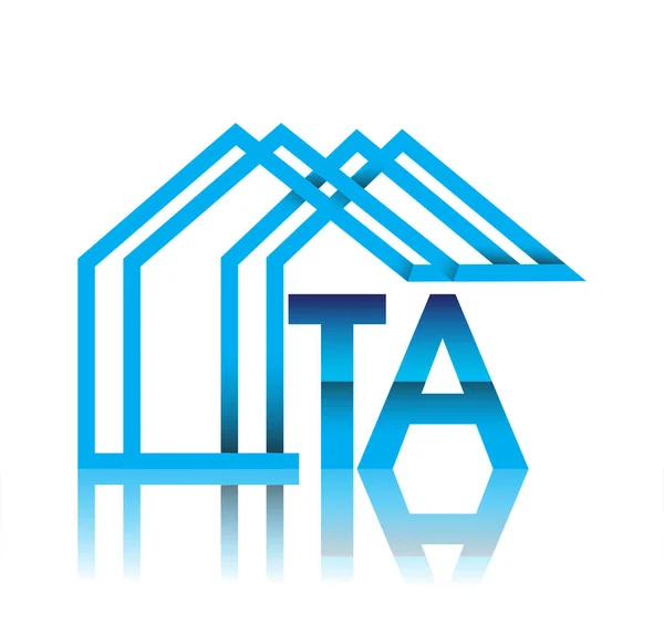 带有房屋图标 商业标识和地产开发商的初始标识Ta — 图库矢量图片