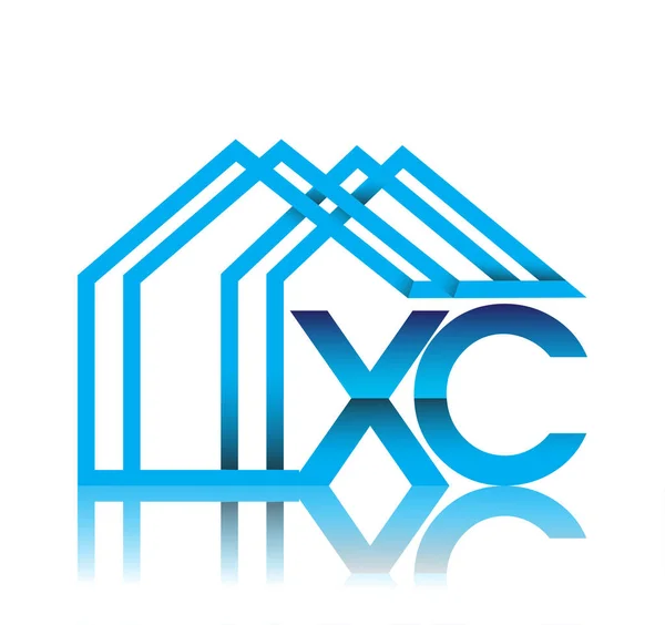 Logo Inicial Con Icono Casa Logotipo Del Negocio Promotor Inmobiliario — Vector de stock