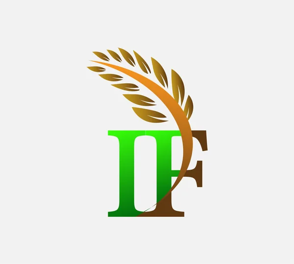 Beginletter Logo Landbouw Tarwe Logo Template Vector Pictogram Ontwerp Gekleurd — Stockvector