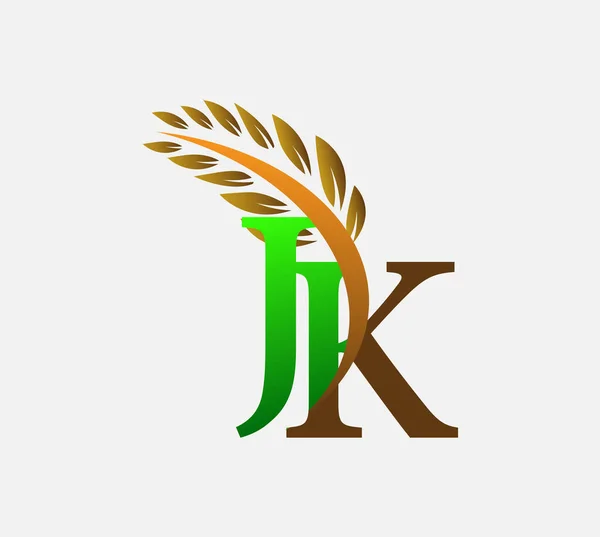 Начальная Буква Логотип Сельское Хозяйство Пшеницы Логотип Векторного Дизайна Иконки — стоковый вектор