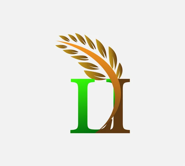 Logo Huruf Awal Agriculture Wheat Desain Ikon Vektor Logo Template - Stok Vektor