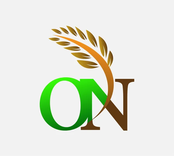 Počáteční Písmeno Logo Zemědělství Pšenice Logo Šablona Vektor Ikona Design — Stockový vektor