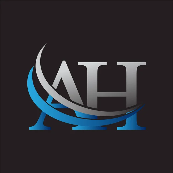 Harf Logotype Şirketinin Adı Mavi Gri Renkli Desenli Şirket Kimliği — Stok Vektör
