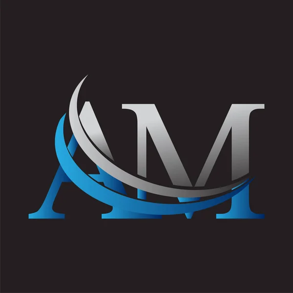 Harfi Logotype Şirketinin Adı Mavi Gri Salyangoz Tasarımı Şirket Kimliği — Stok Vektör