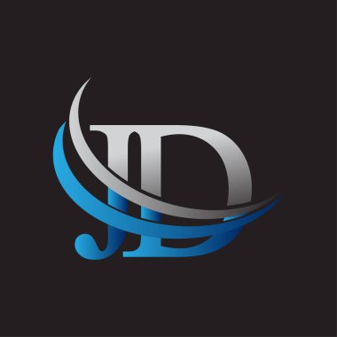 İlk harf JD logotype şirketinin adı mavi ve gri renkli desenli. iş ve şirket kimliği için vektör logosu.
