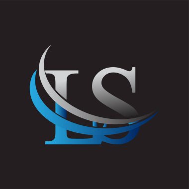 İlk harf LS logotype şirketinin adı mavi ve gri renkte. iş ve şirket kimliği için vektör logosu.