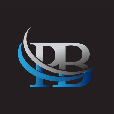 İlk harf PB logotype şirketi adı mavi ve gri renkli. iş ve şirket kimliği için vektör logosu.