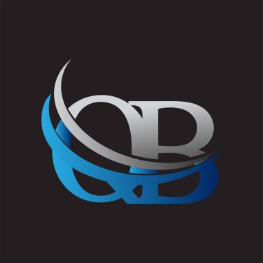 İlk harf QB logotype şirketi adı mavi ve gri renkli. iş ve şirket kimliği için vektör logosu.