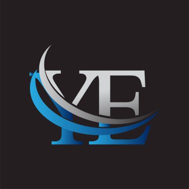 İlk harf YE logotype şirketi adı mavi ve gri renkli. iş ve şirket kimliği için vektör logosu.