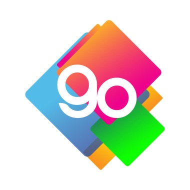 Renkli geometrik şekilli GO logosu, yaratıcı endüstri, web, iş ve şirket için harf kombinasyonu tasarımı.