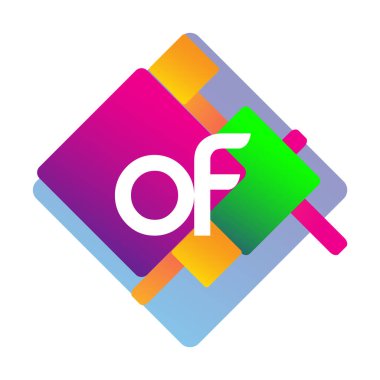 Renkli geometrik şekilli logo harfi, yaratıcı endüstri, web, iş ve şirket için harf kombinasyonu tasarımı.