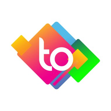 Renkli geometrik şekilli logoya mektup, yaratıcı endüstri, web, iş ve şirket için harf kombinasyonu tasarımı.