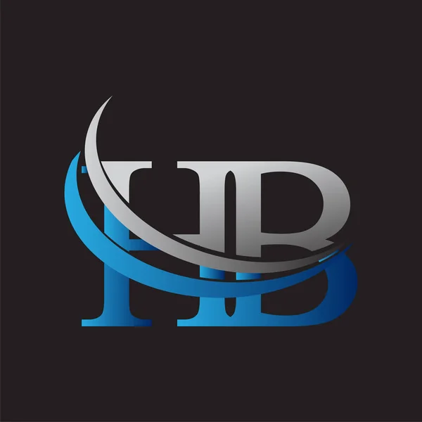 Harf Logotype Şirketinin Adı Mavi Gri Renkte Şirket Kimliği Için — Stok Vektör