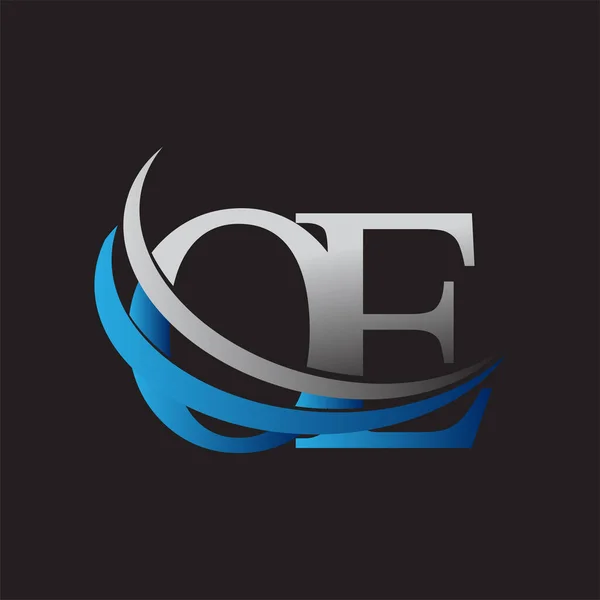 Початкова Літера Логотип Компанії Кольоровий Синій Сірий Дизайн Липучок Векторний — стоковий вектор