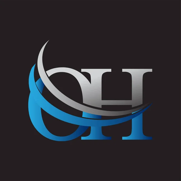 Harf Logotype Şirketinin Adı Mavi Gri Renkli Desenli Şirket Kimliği — Stok Vektör