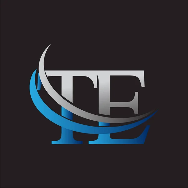 Початкова Літера Logotype Назва Компанії Кольоровий Синій Сірий Дизайн Лихоманки — стоковий вектор