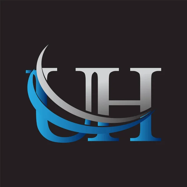 Harf Logotype Şirketinin Adı Mavi Gri Renkte Şirket Kimliği Için — Stok Vektör