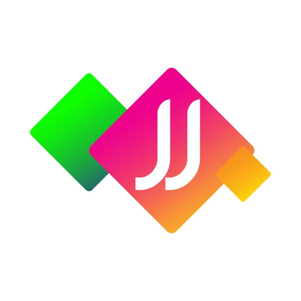 字母Jj标识 彩色几何形状 字母组合标识设计 适用于创意行业 企业和公司 — 图库矢量图片