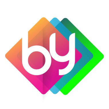 Renkli geometrik şekilli logo, yaratıcı endüstri, web, iş ve şirket için harf kombinasyonlu logo tasarımı.