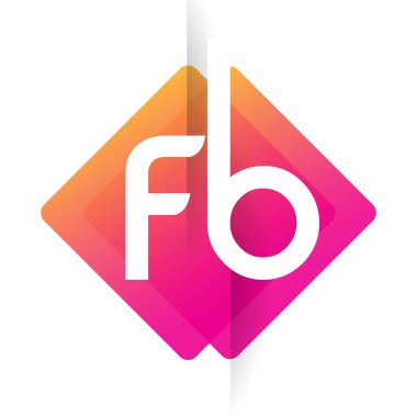 Renkli geometrik şekilli harf FB logosu, yaratıcı endüstri, web, iş ve şirket için harf kombinasyonu tasarımı.